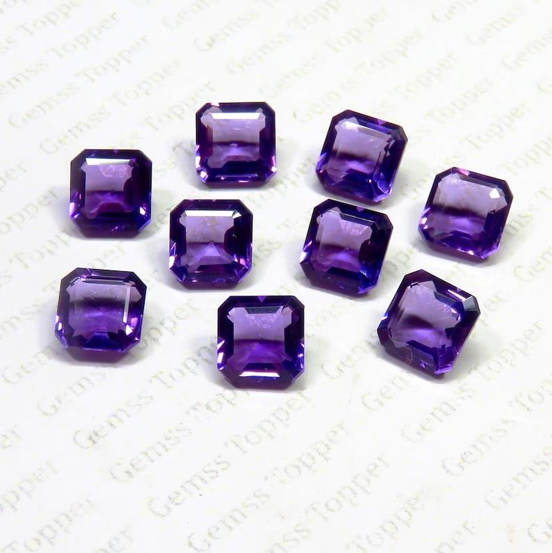 Amethyst 10x10 mm Asscher Cut 